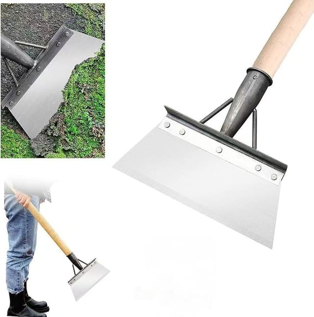 Multifunktionaler Reinigungs-Schaufel, Edelstahl-Reinigungsschaufel, Schneeschaufel, Gartenschaber für Unkraut und Moos, Unkrautjäten-Werkzeug für