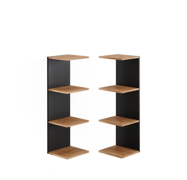 Wandregal Paolo, Anthrazit, 30 x 95 cm 2er Set Vicco