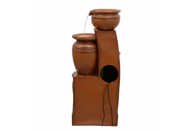 Teamson Home - Solar Kaskadenbrunnen 4 Stufen Terrakotta für Garten