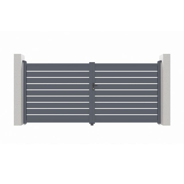 VOGEL 350B180 Flügeltorpaket + 2 EIFEL-Pfosten H.190 cm Grau