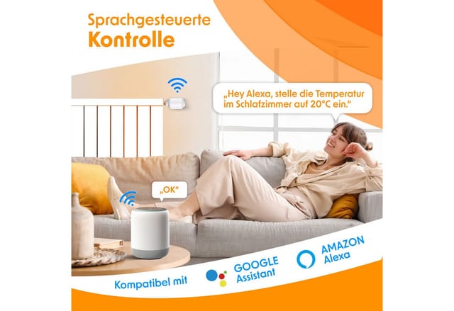 Kesser® Heizkörperthermostat Wifi Heizungsregler Heizungsthermostat Wlan Mit Smart Home App Steuerung Alexa, Google Assistant Mit 6 Heizkörperventilen Energie & Kosten Sparen