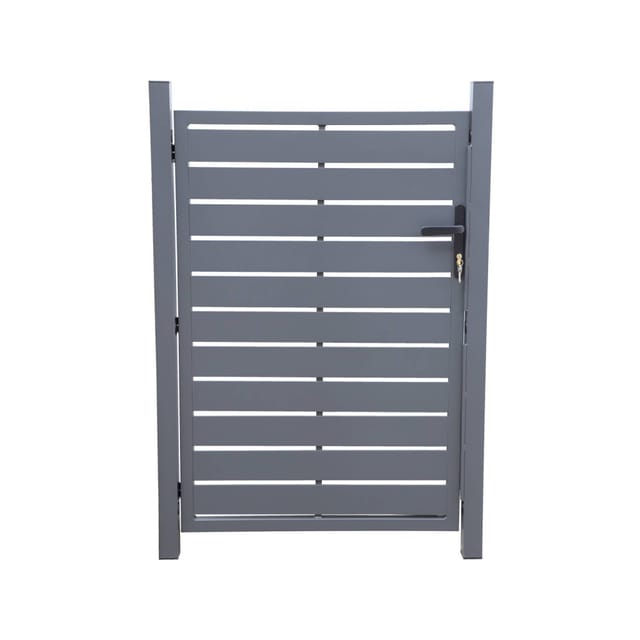 Sweeek - Gartenpforte aus Aluminium mit Schloss und Griff.