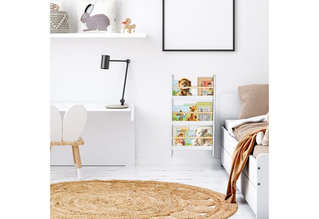 Relaxdays Bücherregal Wolke, 3 Fächer, Kinderbücherregal Wand, HxBxT: 80 x 42,5 x 14 cm, Wolkenregal Kinder, weiß/natur