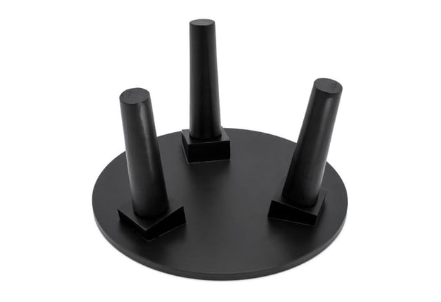 Holz Blumenteller rund 25 cm - schwarz - Holz Pflanzenhocker mit 3 Füßen