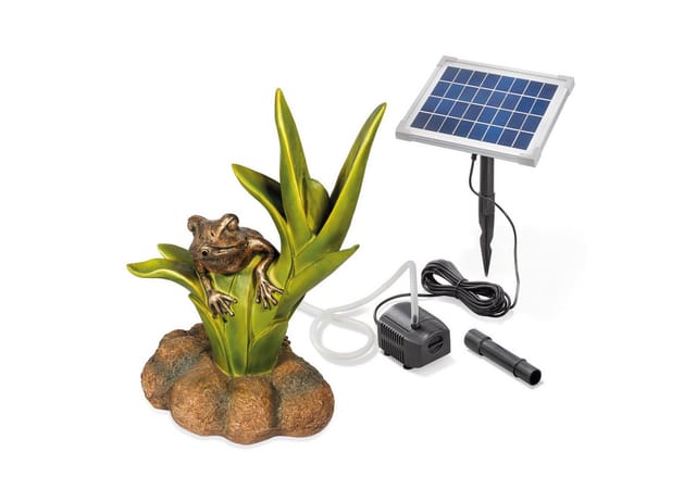 Esotec - Wasserspeier mit Solarpumpe frosch Teichfigur Gartenfigur H=46cm 101661