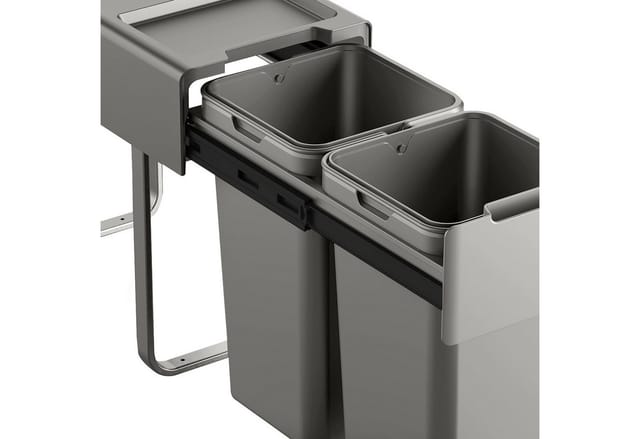 SVITA EM2x14 Einbaumülleimer 28L (2x14L) 2 Fächer mit Deckel Mülltrennsystem
