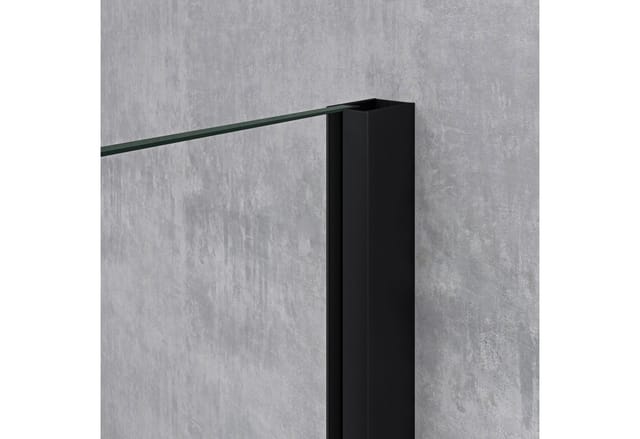 doporro Duschkabine Schiebetür 75x100x195cm schwarz Eck-Duschkabine Duschabtrennung inkl flacher Duschtasse in Schwarz ESG-Sicherheitsglas Klarglas