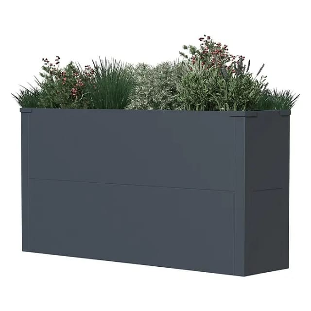 Westmann - Metall Pflanzkübel Talus l Pflanzkübel rechteckig Anthrazit 100x25x52cm