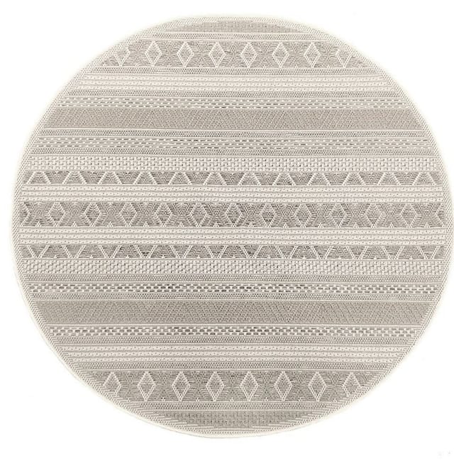 The Carpet Calgary - Robuster Teppich, Flachgewebe, Modernes Design, Ideal Für Wohnzimmer, Esszimmer Und Außenbereich, In- Und Outdoor, Beige, 120 X 120 Cm