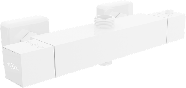 Cube Thermostat-Duschmischer, Weiß - 77250-20 - Mexen
