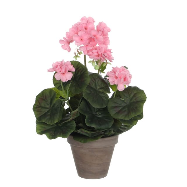 Mica Decorations - Mica Geranium im Topf rosa, 34 x 20 cm Kunstpflanzen