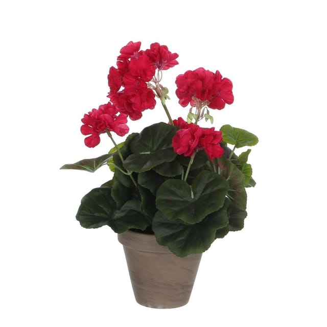 Mica Decorations - Mica Geranium im Topf dunkelrosa, 34 x 20 cm Kunstpflanzen