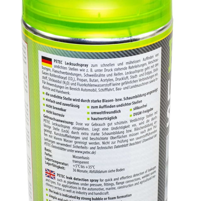 Petec Lecksuchspray 400 ml für Leitungen uvm.