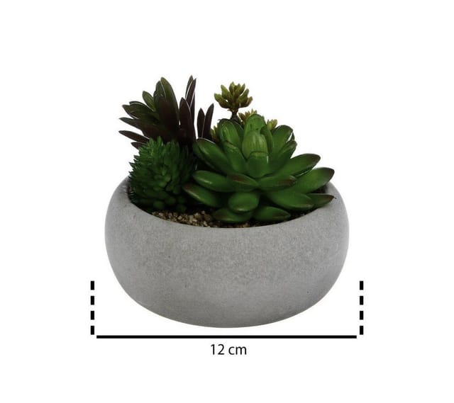 Atmosphera - Dekorative künstliche Pflanze in einem Zementtopf, künstliche Blumen in einem Topf, Pflanzen für ein Badezimmer, Dekorationen für ein