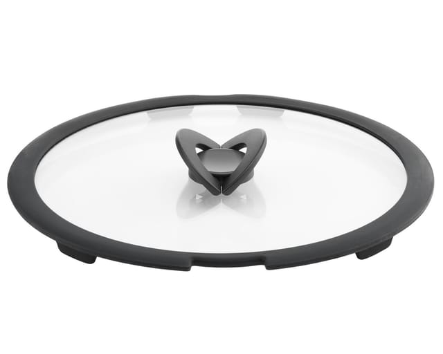 Lagostina Ingenio 010244060128 Deckel Rund Schwarz, Transparent