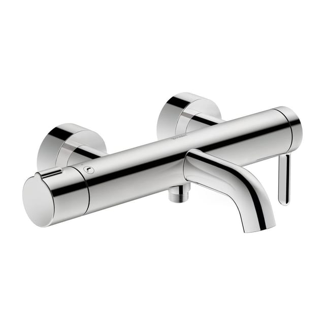 C.1 Einhebel-Wannenmischer Aufputz, Mattschwarz, ap, Ausladung 189mm, Chrom, 1/2', Stichmaß 150mm p/m 15mm, 21,5l/min - Duravit
