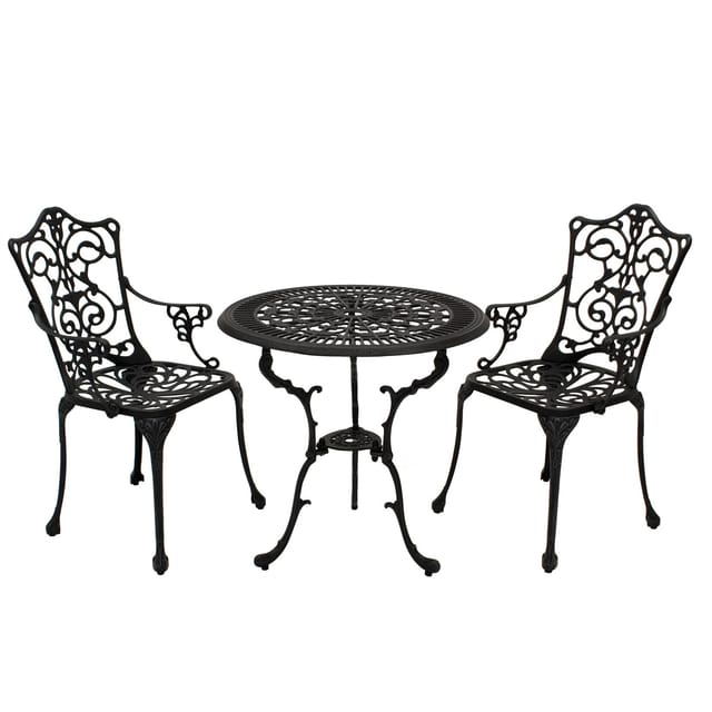 Degamo - Bistroset lugano 3-teilig, Aluguss grau antik