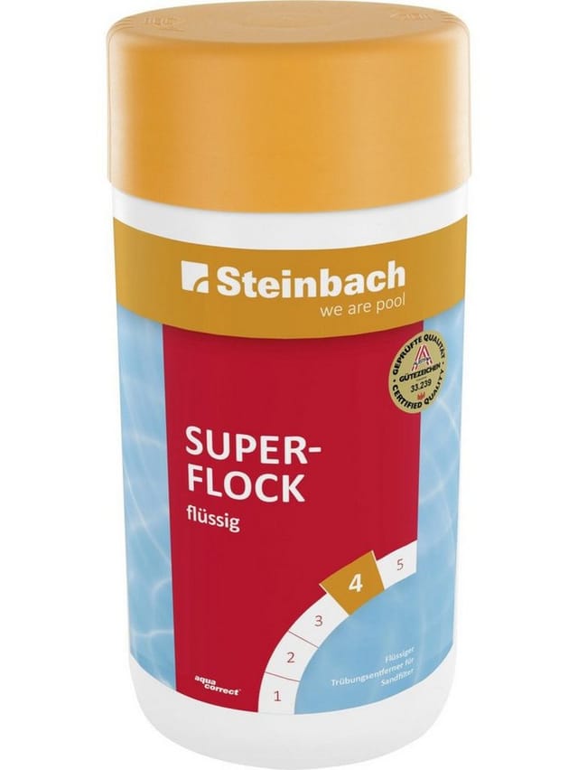 Steinbach Superflock flüssig 1 Liter Schwimmbecken Pool Pflege Flockungsmittel