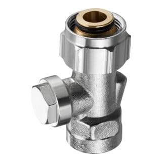 Oventrop - Combi 3 Multiflex Absperrverschraubung, 3/4' Überwurfmutter x 3/4' Außengewinde, Messing vernickelt