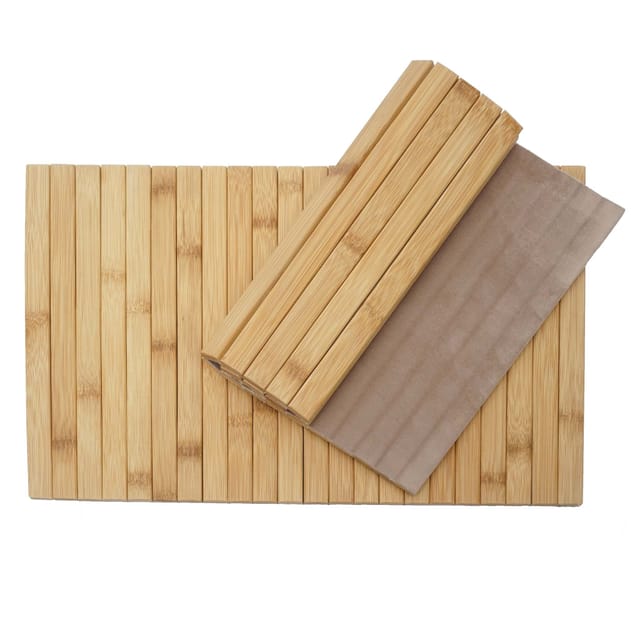 2-teiliges Tischset HHG 680, Platzdeckchen Tischmatte Platzset, Bambus abwaschbar flexibel 45x30cm