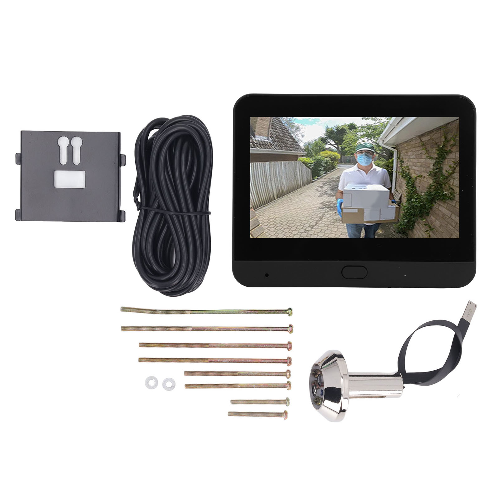 4,3-zoll-ips-lcd-bildschirm, Digitaler Türspion, 120-grad-weitwinkel, 1080p-wlan-video-gegensprechanlage Mit Nachtsicht Und Bewegungserkennung, Schwarz.