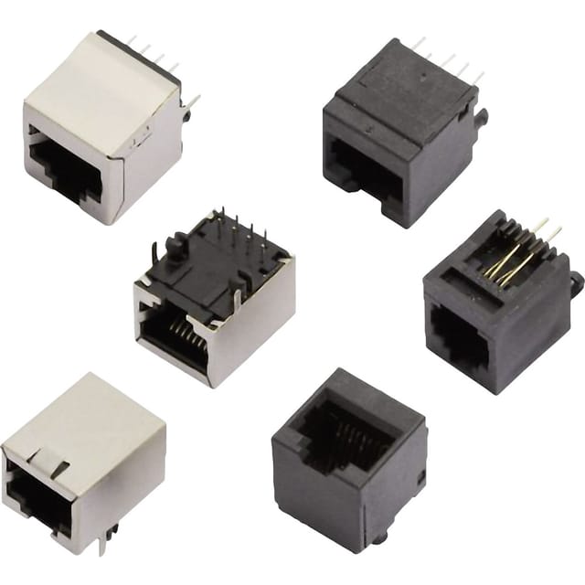 MHRJJ66NFV RJ12-Einbaubuchse 2101-0110-12 Buchse, Einbau vertikal Pole: 6P6C Schwarz - Mh Connectors