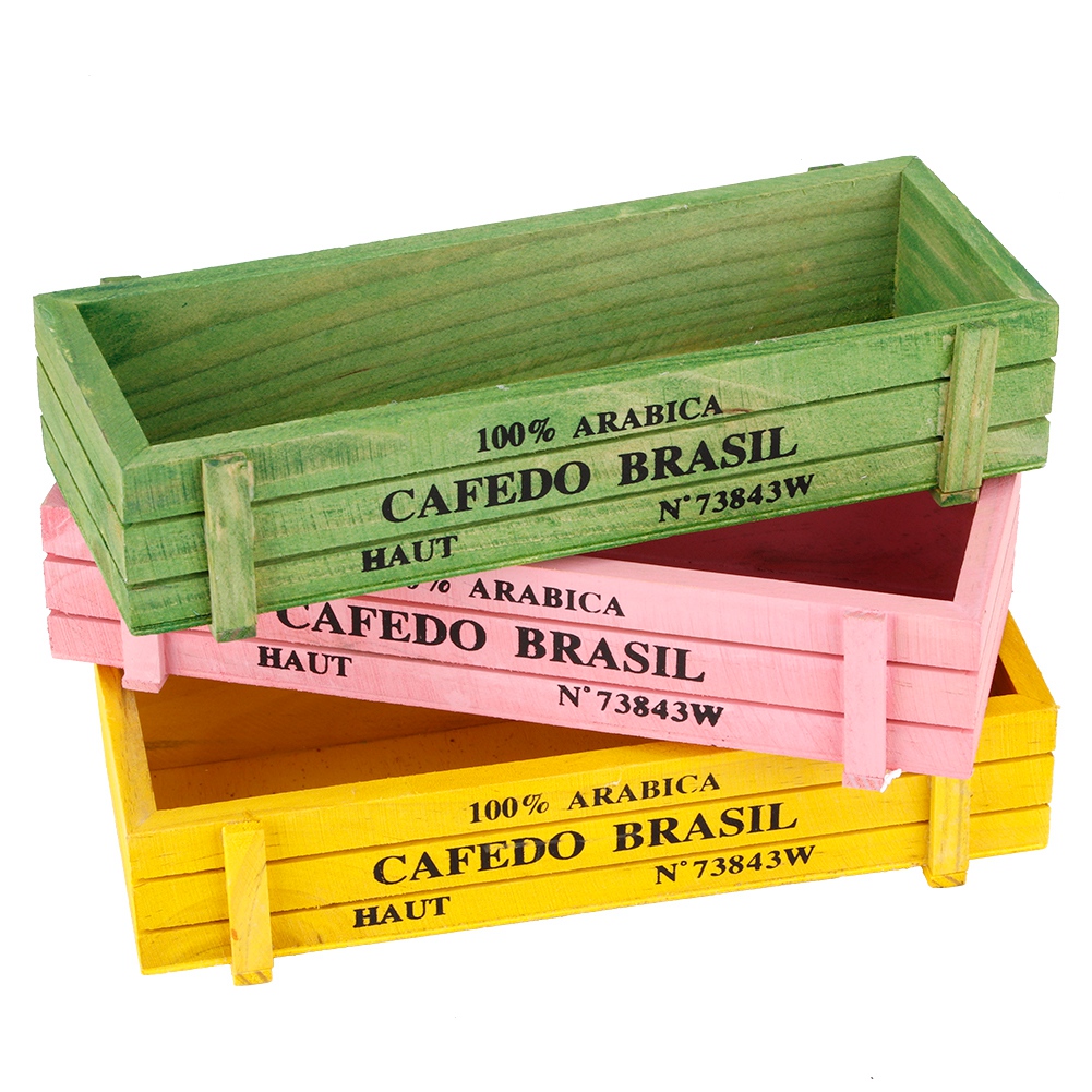 3 Stück Home Office Desktop Holz Sukkulente Blumengarten Blumentopf Aufbewahrungsbox Dekoration