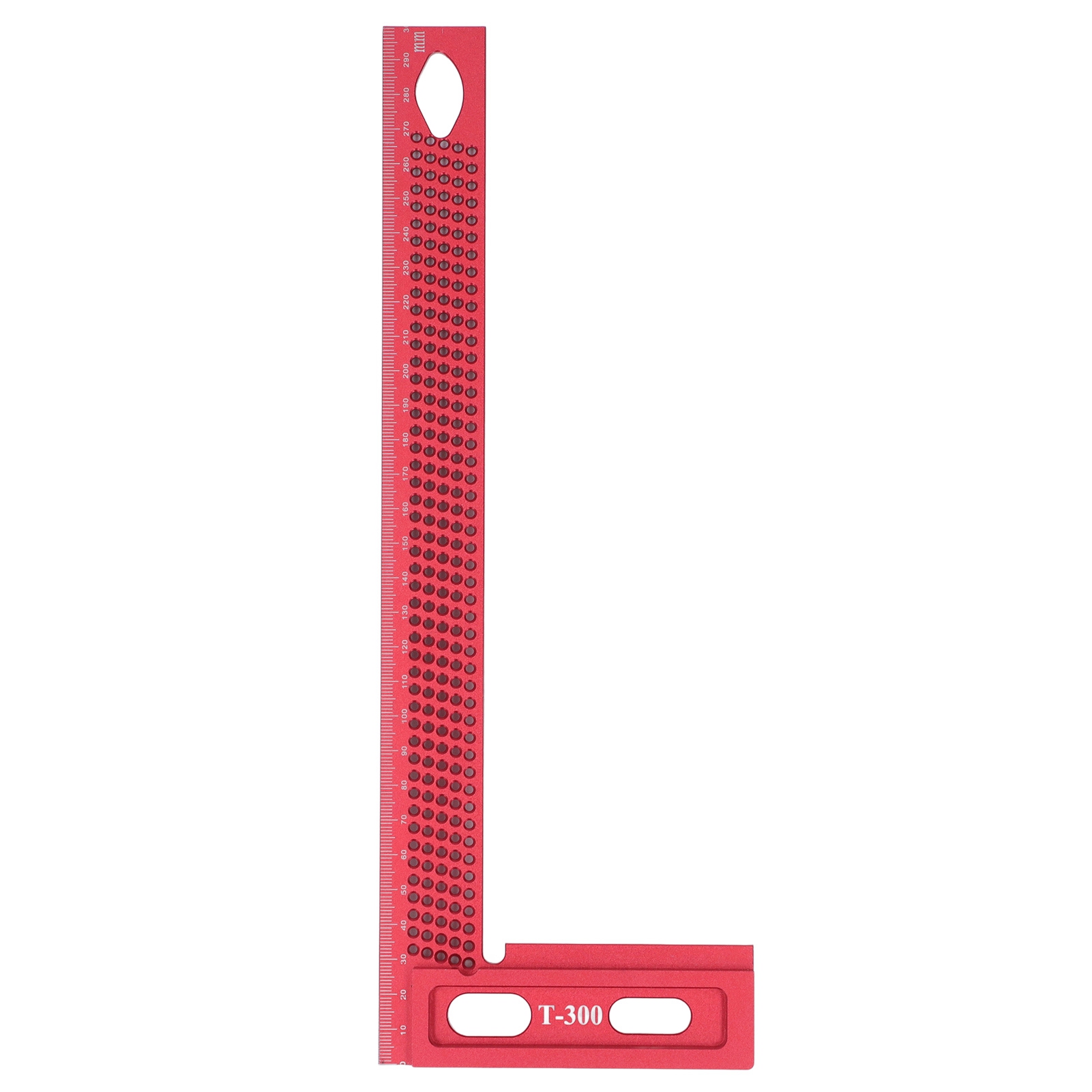 Tischler-lineal, Quadratisch, Aluminiumlegierung, Leicht, Rechtwinkliges Loch, L-lineal, Rahmen, Rot