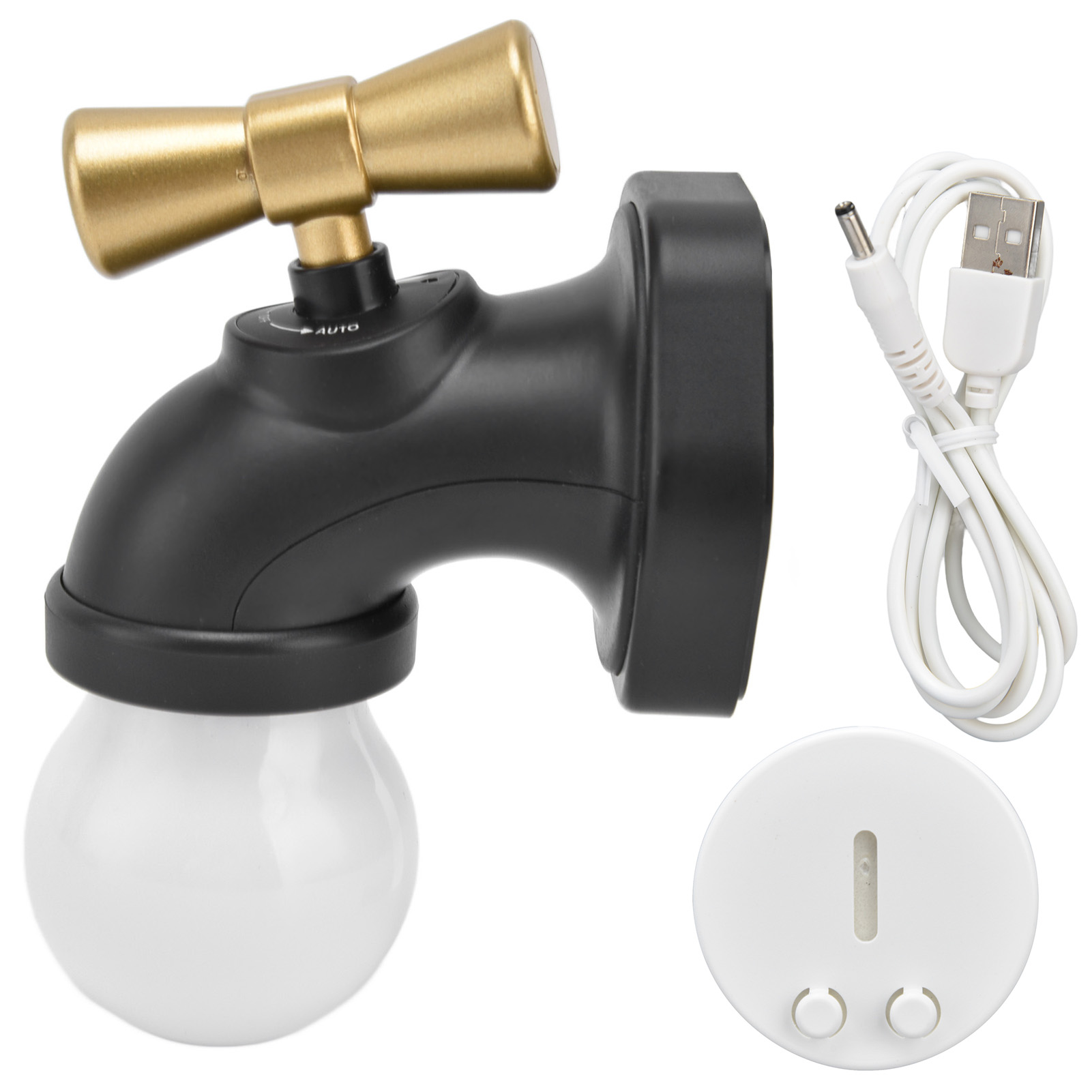 Kreatives Led-wasserhahn-nachtlicht, Usb-aufladung, Sprachgesteuerte Induktions-nachttischlampe Für Den Flur