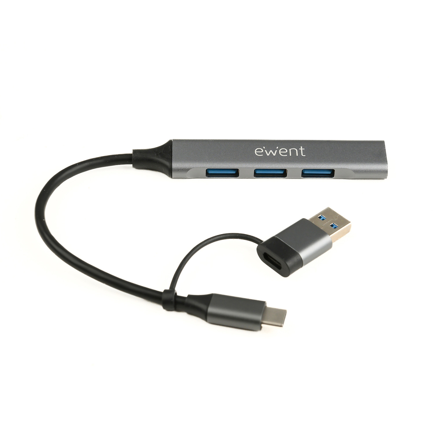 Ewent Ew1154 Schnittstellen-hub Usb 3.2 Gen 1 (3.1 Gen 1) Type-a + Type-c Grau