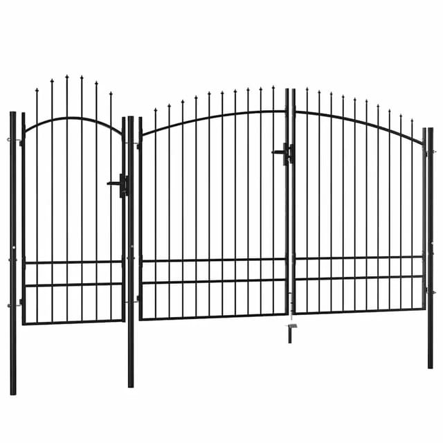 Gartentor Stahl 2,45x4 m Schwarz Vidaxl