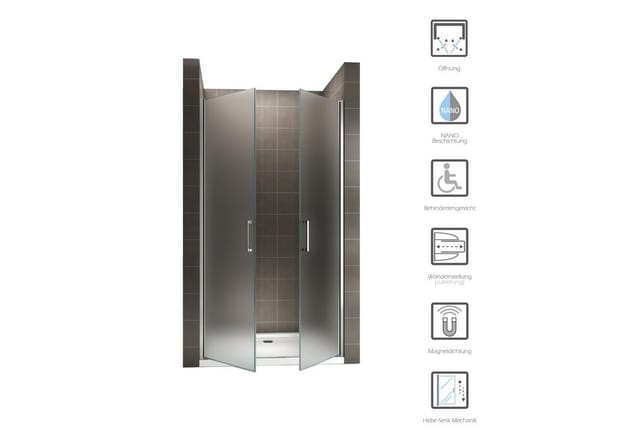 I-flair Duschtüren, Nischentüren aus 6 mm satiniertem Sicherheitsglas Breite: 68-71 cm - Höhe: 185 cm