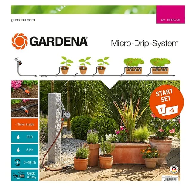 Gardena Tropfbewässerungsset Automatische Bewässerung Grau
