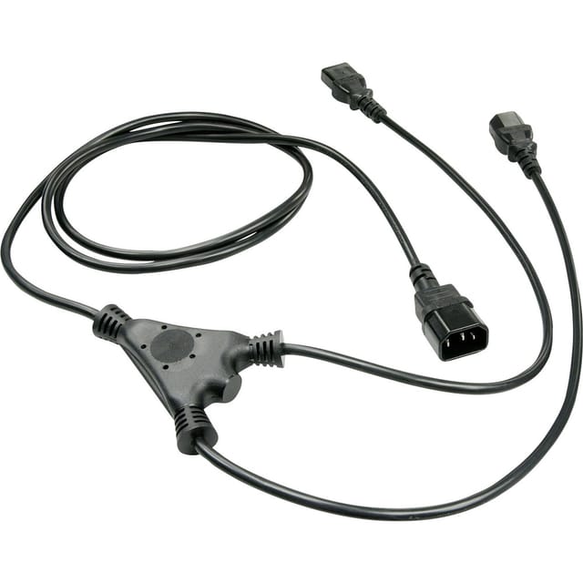 Strom Anschlusskabel [2x Kaltgeräte-Buchse C13 - 1x Kaltgeräte-Stecker C14] 2.00 m - Lindy