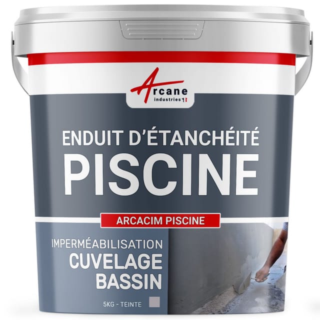 Arcane Industries - Wasserdichte Versiegelung für betonierte und gemauerte Pools und Becken - arcacim piscine - Grau - 5 kg - Grau