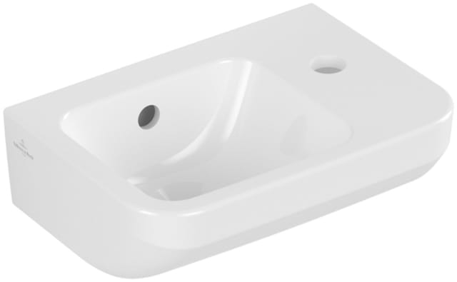 Villeroy&boch - Architectura - Handwaschbecken 36x22 cm, mit Überlauf, mit Hahnloch rechts, Alpinweß 43733601