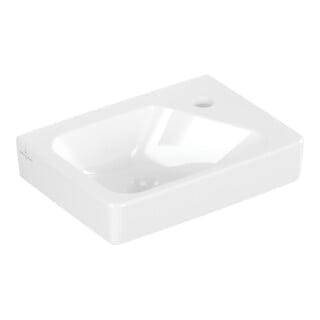 Villeroy & Boch Architectura - Handwaschbecken, 36x27 cm, mit Überlauf, Hahnloch rechts, Alpinweiß 43863601