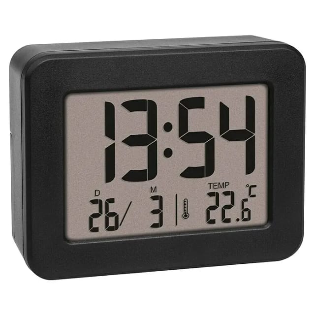 60.2044.01 Quarz Wecker Schwarz Alarmzeiten 1 - Tfa Dostmann