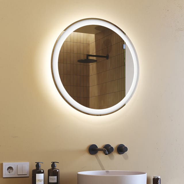 Artforma - Round Bathroom Mirror led 60cm, OKR076, Cold White Light 6000K