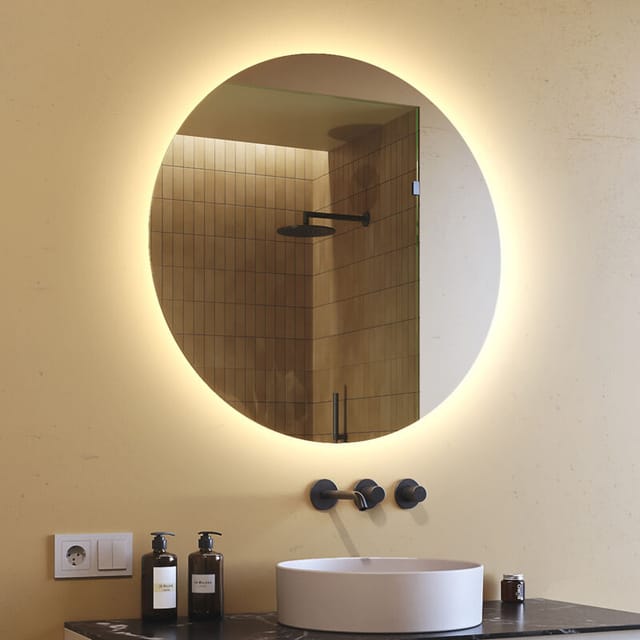 Artforma - Round Bathroom Mirror led 80cm, OKR082, Natural White Light 4000K