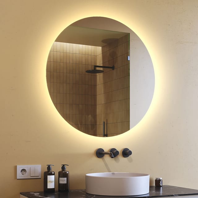 Artforma - Round Bathroom Mirror led 80cm, OKR082, Warm White led 2700K