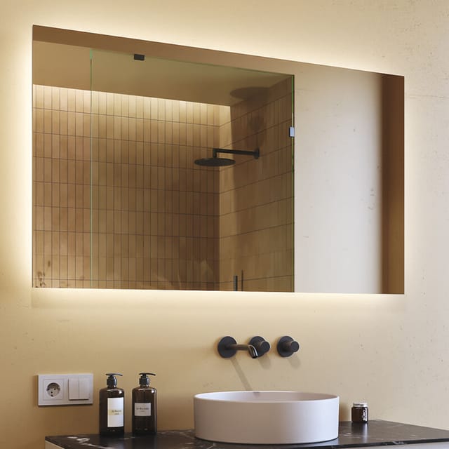 Illuminated Bathroom Mirror LED 120x70cm, L58, Cold White Light 6000K