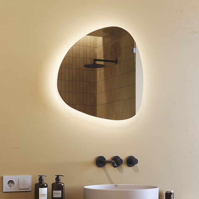Artforma - Irregular, Asymetrical Mirror led 54x54cm, JAJ221, Cold White 6000K
