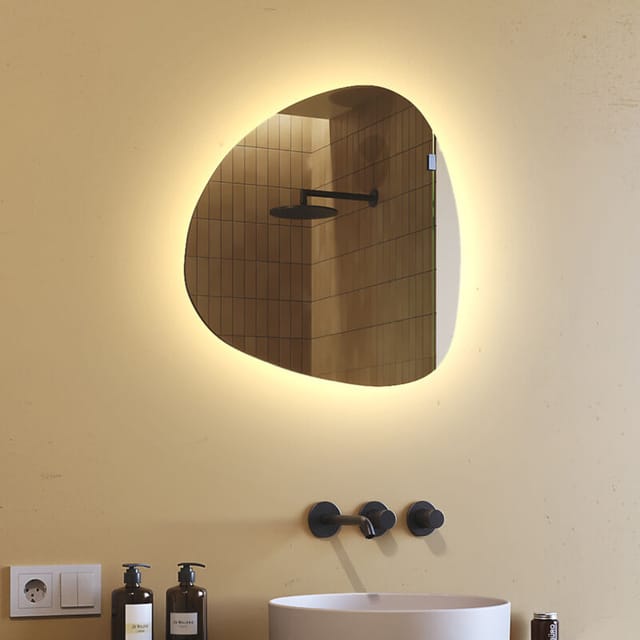 Artforma - Irregular, Asymetrical Mirror led 54x54cm, JAJ221, Warm White 2700K