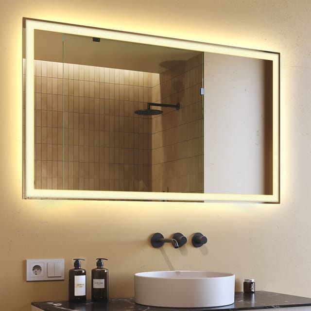 Artforma - Illuminated Bathroom Mirror led 120x70cm, L01, Warm White led 2700K