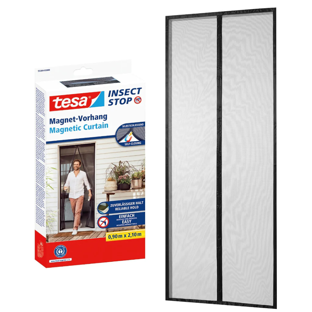 Tesa Moskitonetz, Magnetisches, Selbstschließendes Netz Für Balkontüren, 0,9 X 2,1 M