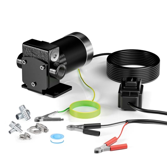 Transferpumpe 12 v, 75 w Kraftstoffpumpe 14 l/min, Förderpumpe für Diesel/ Benzin, Kraftstoffförderpumpe 4200 U/min - Wiltec