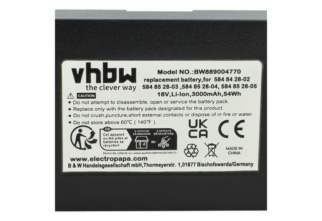 Vhbw - Akku Kompatibel Mit Gardena Smart Sileno City 500m2 Set 19066-20, 250 M2 Set 19069-20, 400m2 19605-60 Rasenroboter (3ah, 18v, Li-ion)