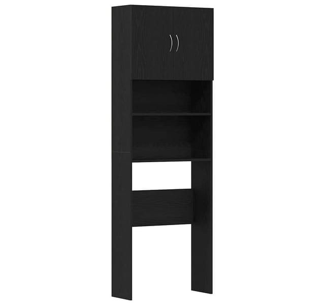 Waschmaschinenschrank Schwarz Eichen-Optik 64x24x190 cm - Vidaxl