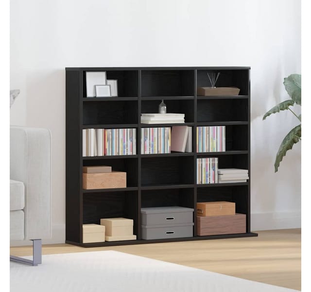 Vidaxl - CD-Schrank Schwarz Eichen-Optik 100,5x23x89,5 cm Holzwerkstoff